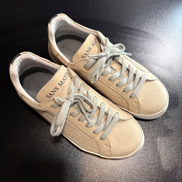 Shoes - Sans‎ matin Olympus Low Top Sneakers
Desert Sand Nubuck Leather tennis shoes 36